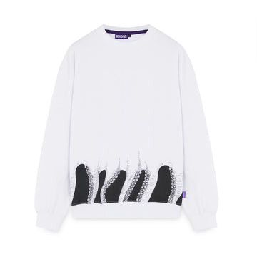 Felpa Octopus Lower crewneck white