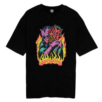 Santa Cruz Delfino Devil Oversized black t-shirt