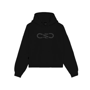 Propaganda Logo Woman crop top hoodie black