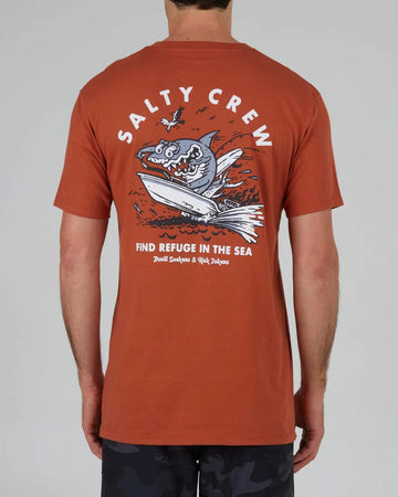 Maglietta T-shirt Salty Crew Hot Rod Shark rust