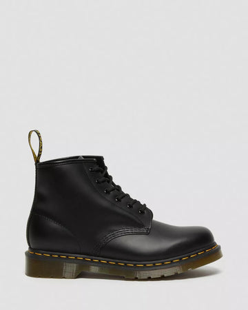 Dr Martens 101 smooth black yellow stitch boots