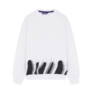 Felpa Octopus Lower crewneck white