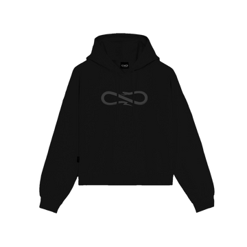 Felpa Propaganda Logo Woman crop top hoodie balck