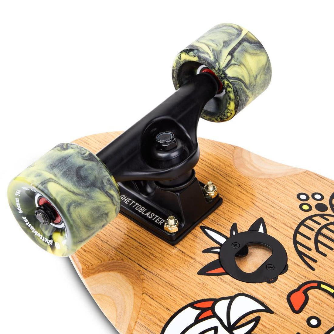 Skateboard Cruiser Ghettoblaster  Teak Geroglific  Fis tail  30" -9"