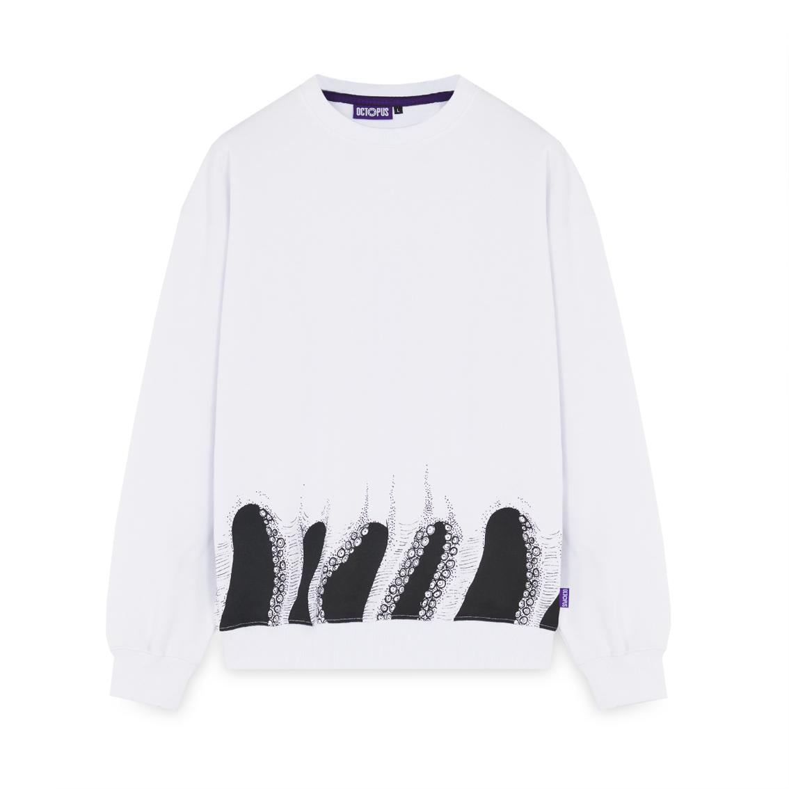 Felpa Octopus Lower crewneck white