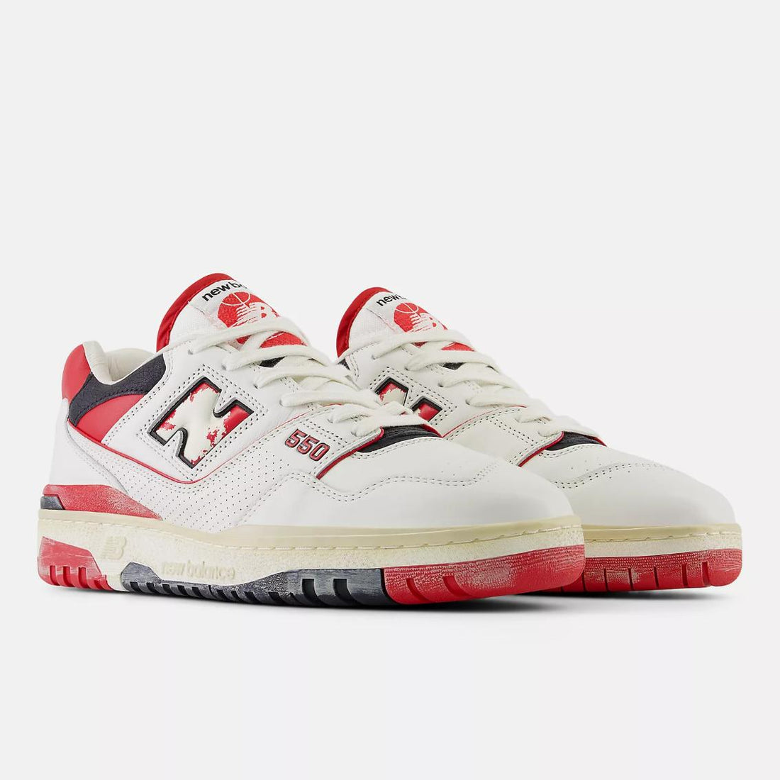 Scarpe sneakers New Balance 550 white red