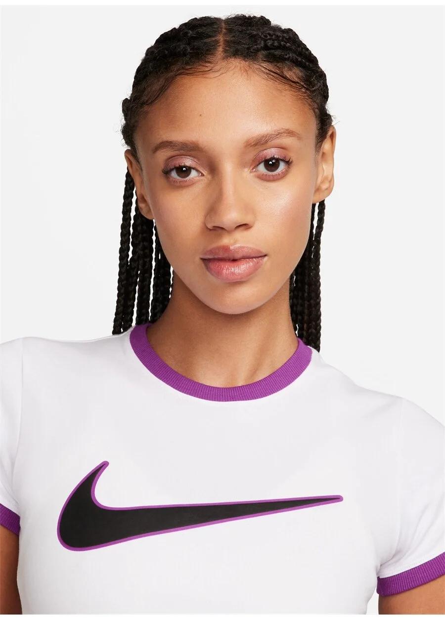 Maglietta T-shirt  Sportswear Cropped white purple