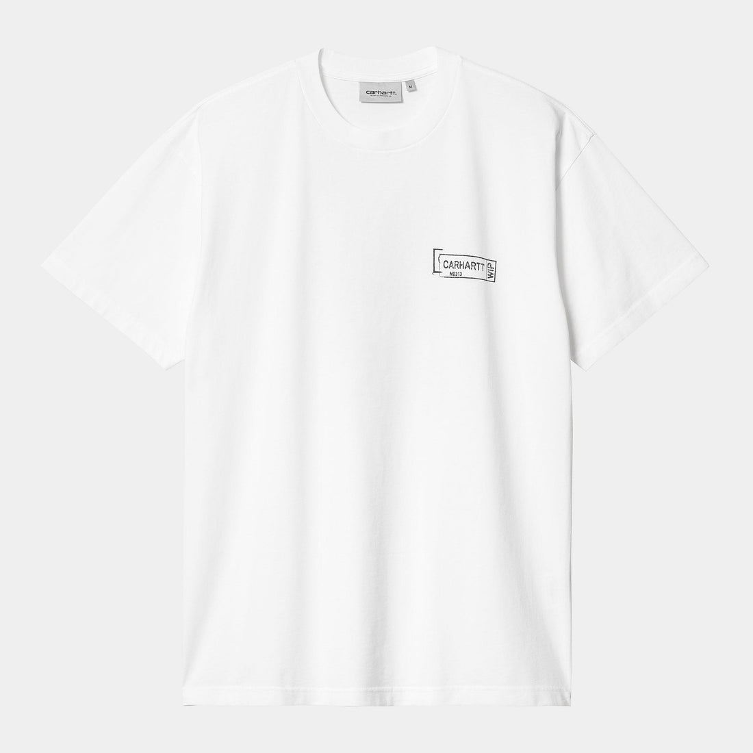 T- shirt Carhartt Stamp white black stone washed