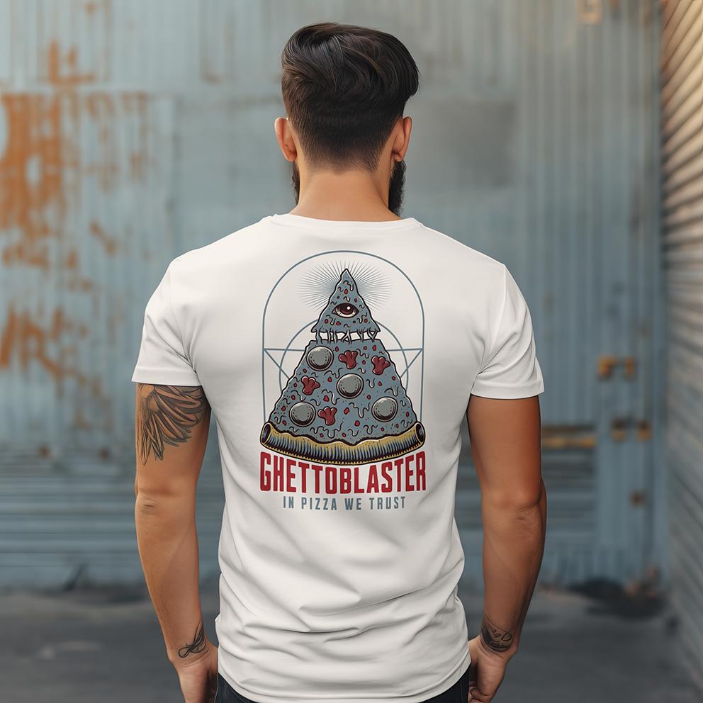 T-shirt unisex Ghettoblaster Pizza off white