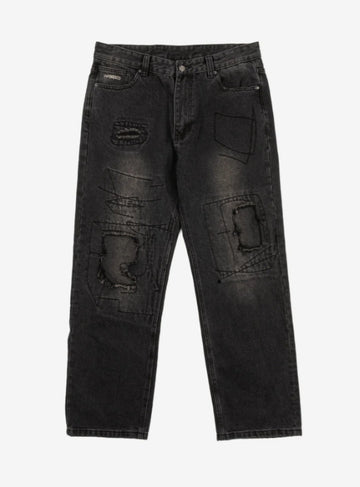 Pant  Wasted Ripped Manc Black