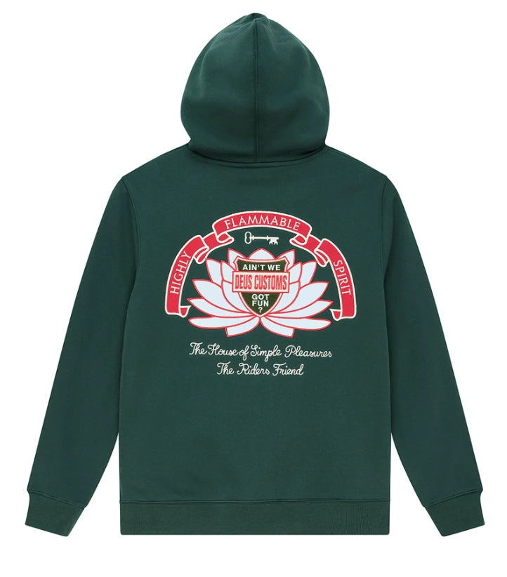 Felpa Deus Ex Machina Sacred Crest Zip  Green