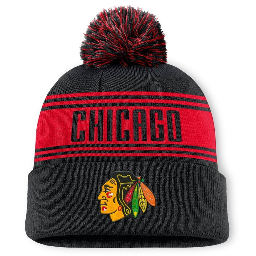 Beanie M&N NHL Pom CHI BLACKHAWKS blk