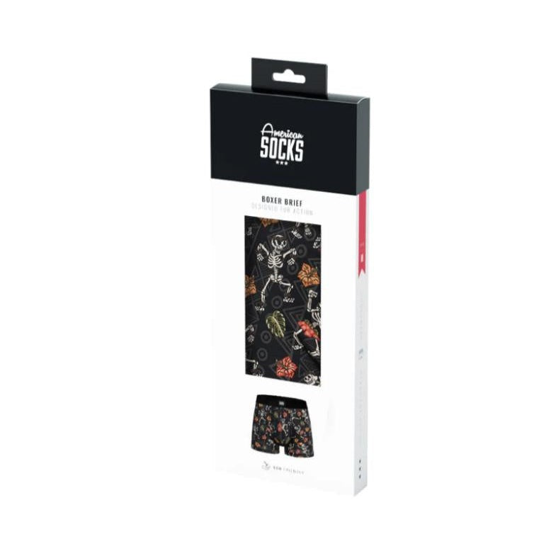 Boxer American Socks Dancing Skeletons