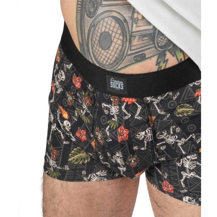 Boxer American Socks Dancing Skeletons