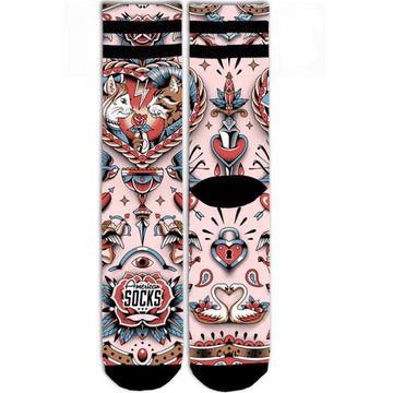 Calze American Socks Feline Hearts Multicolor