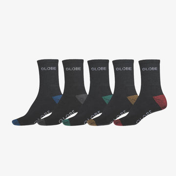 GlobE Calze Ingles Crew 5PK Black