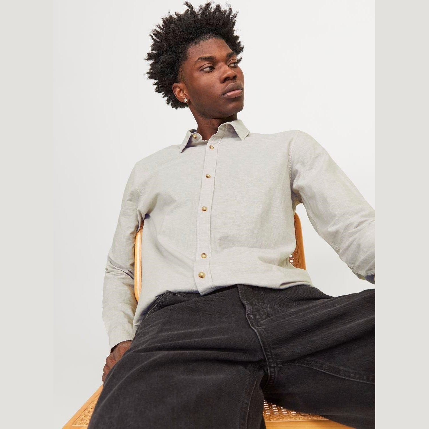 Camicia Jack & Jones Summer Linen Blend beige