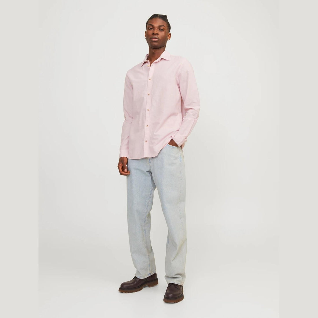 Camicia Jack & Jones Summer Linen Blend pink nectar