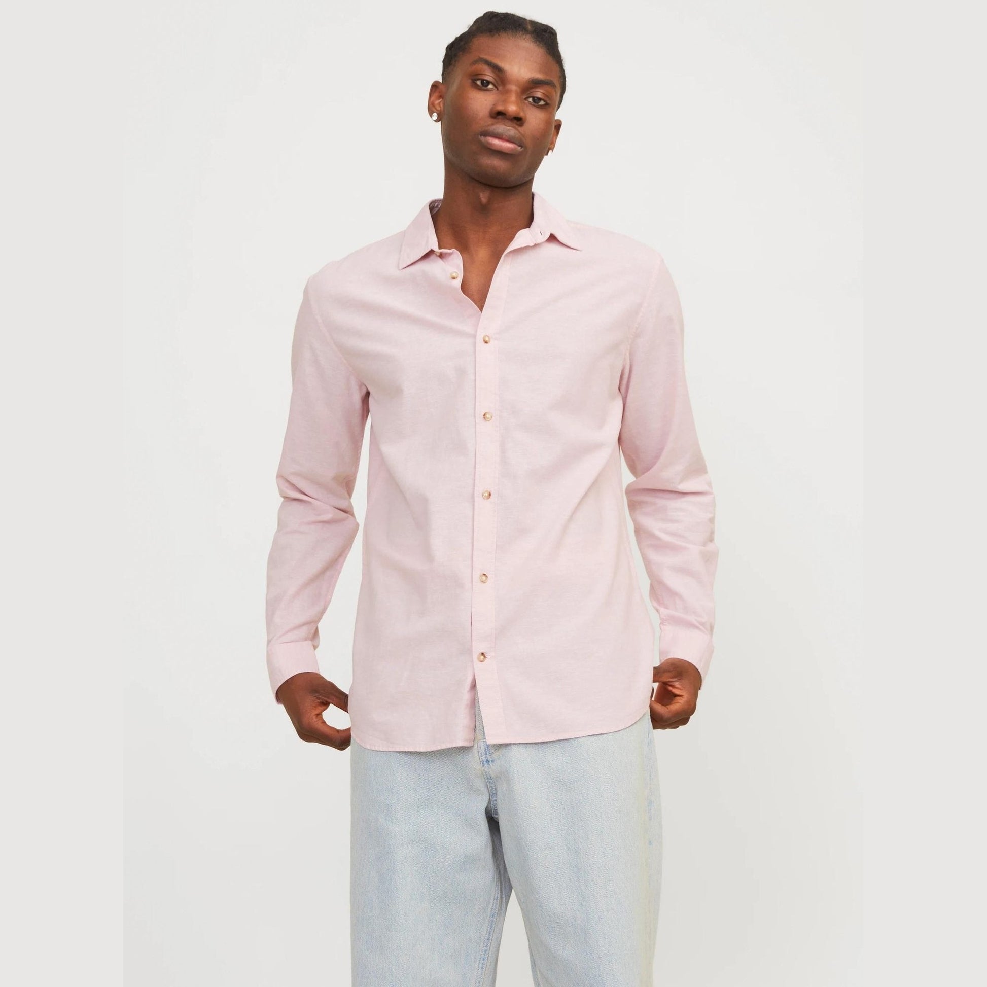 Camicia Jack & Jones Summer Linen Blend pink nectar