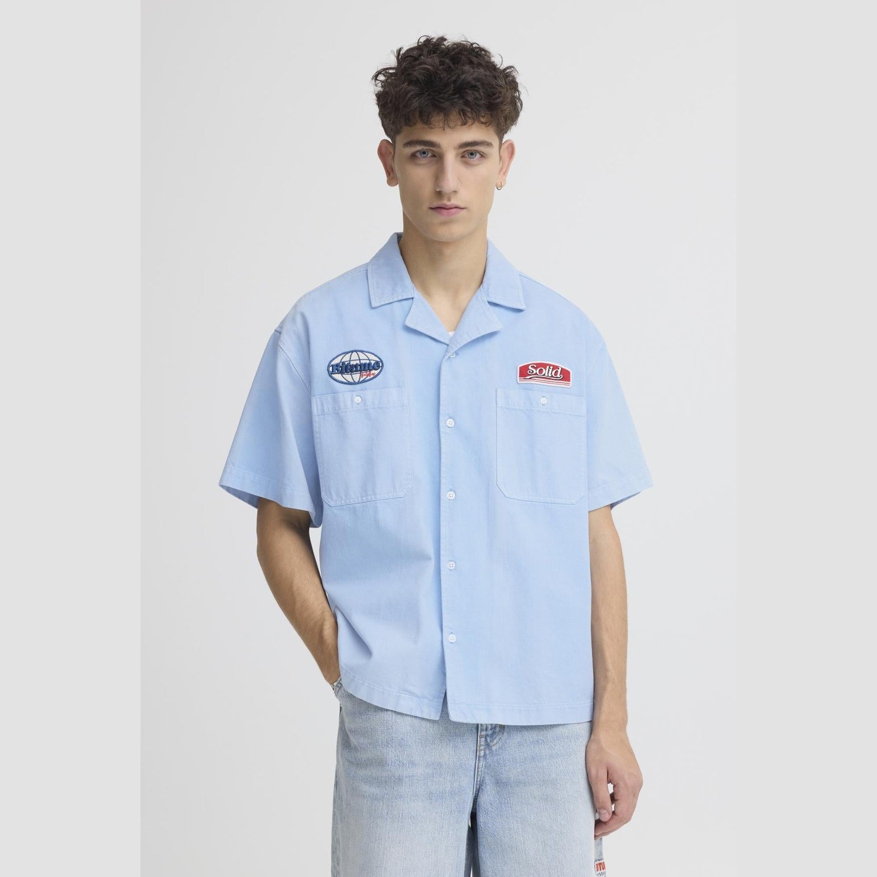 Camicia Solid Boone Blue