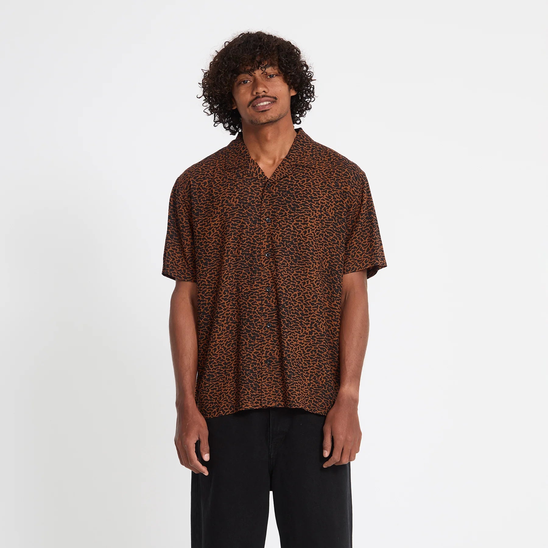 Camicia Volcom Utopias Print Brown Horn