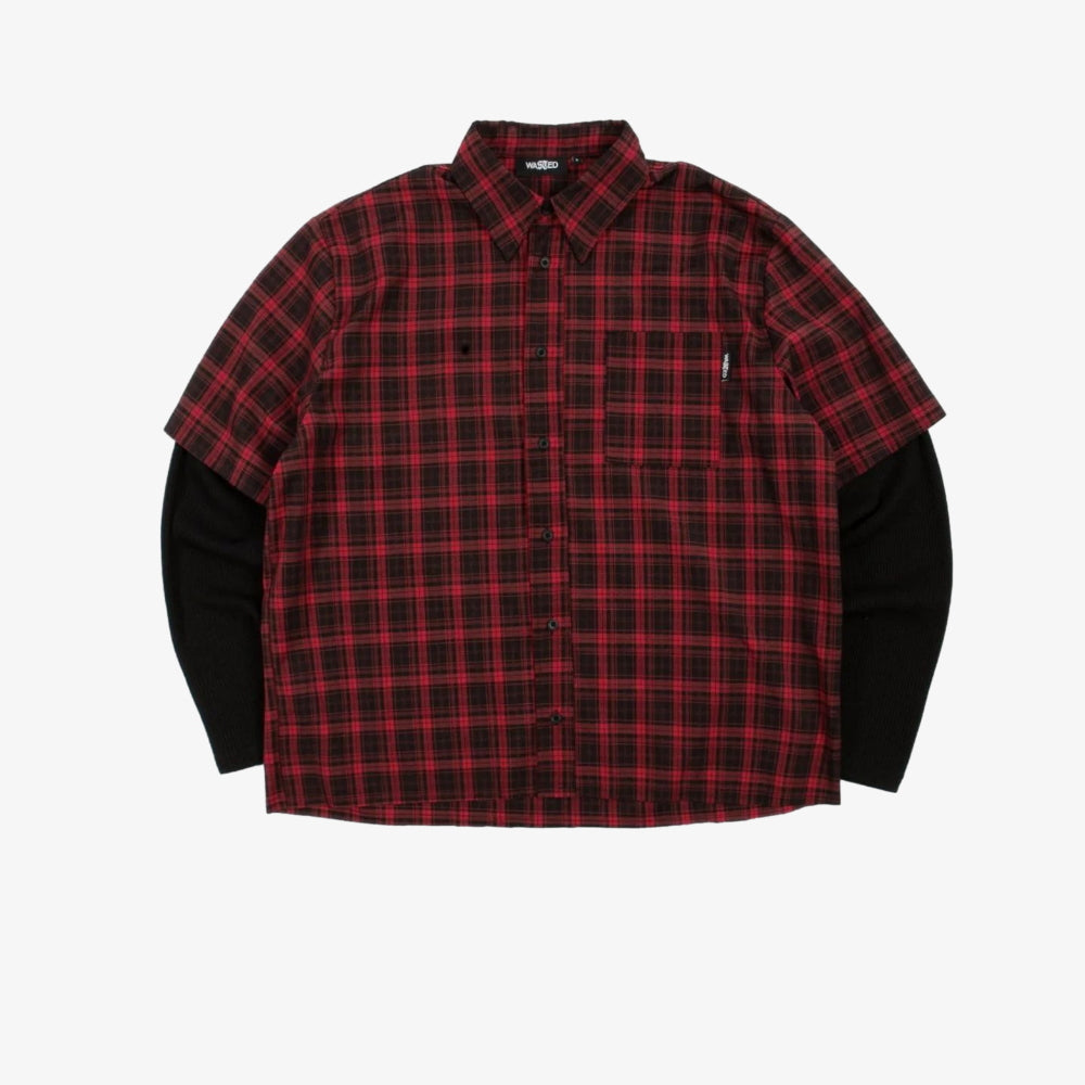 Camicia Wasted Paris Tartan Age black red