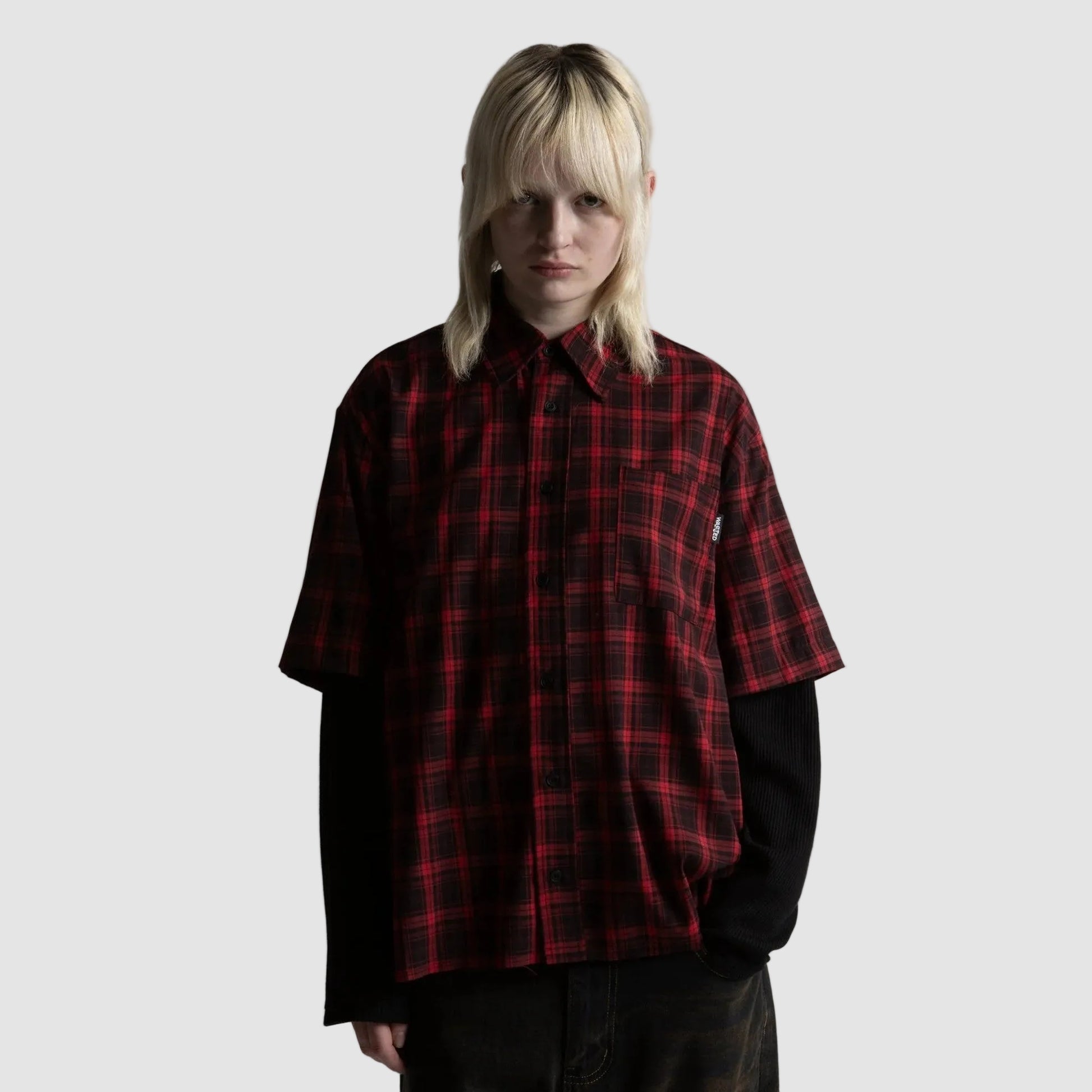 Camicia Wasted Paris Tartan Age black red