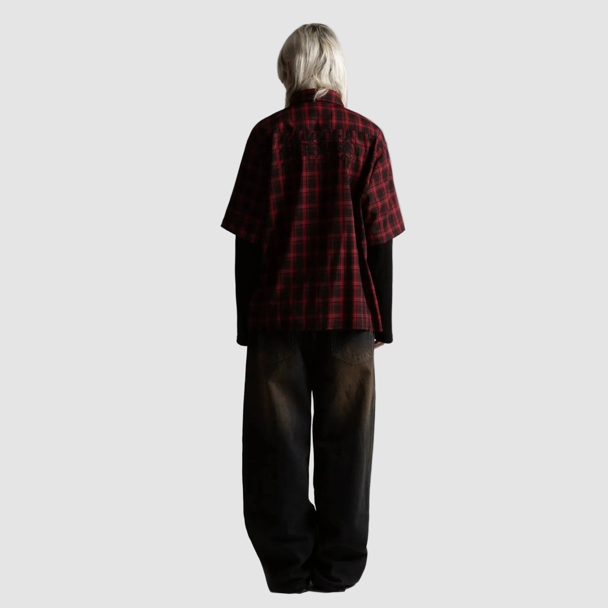 Camicia Wasted Paris Tartan Age black red