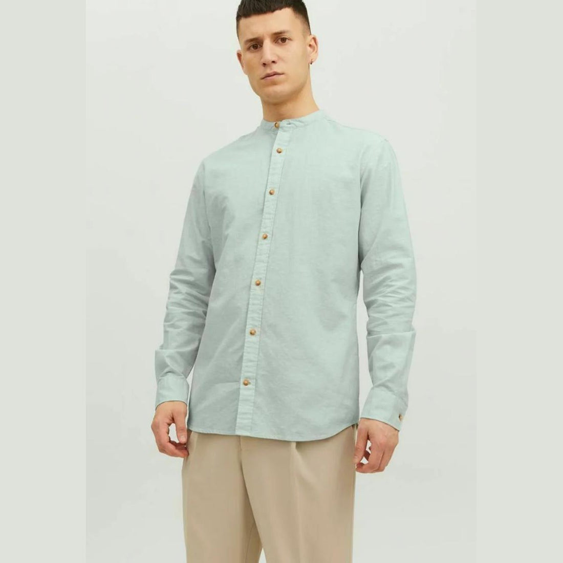 Camicia shirt Jack & Jones Summer Band granite green