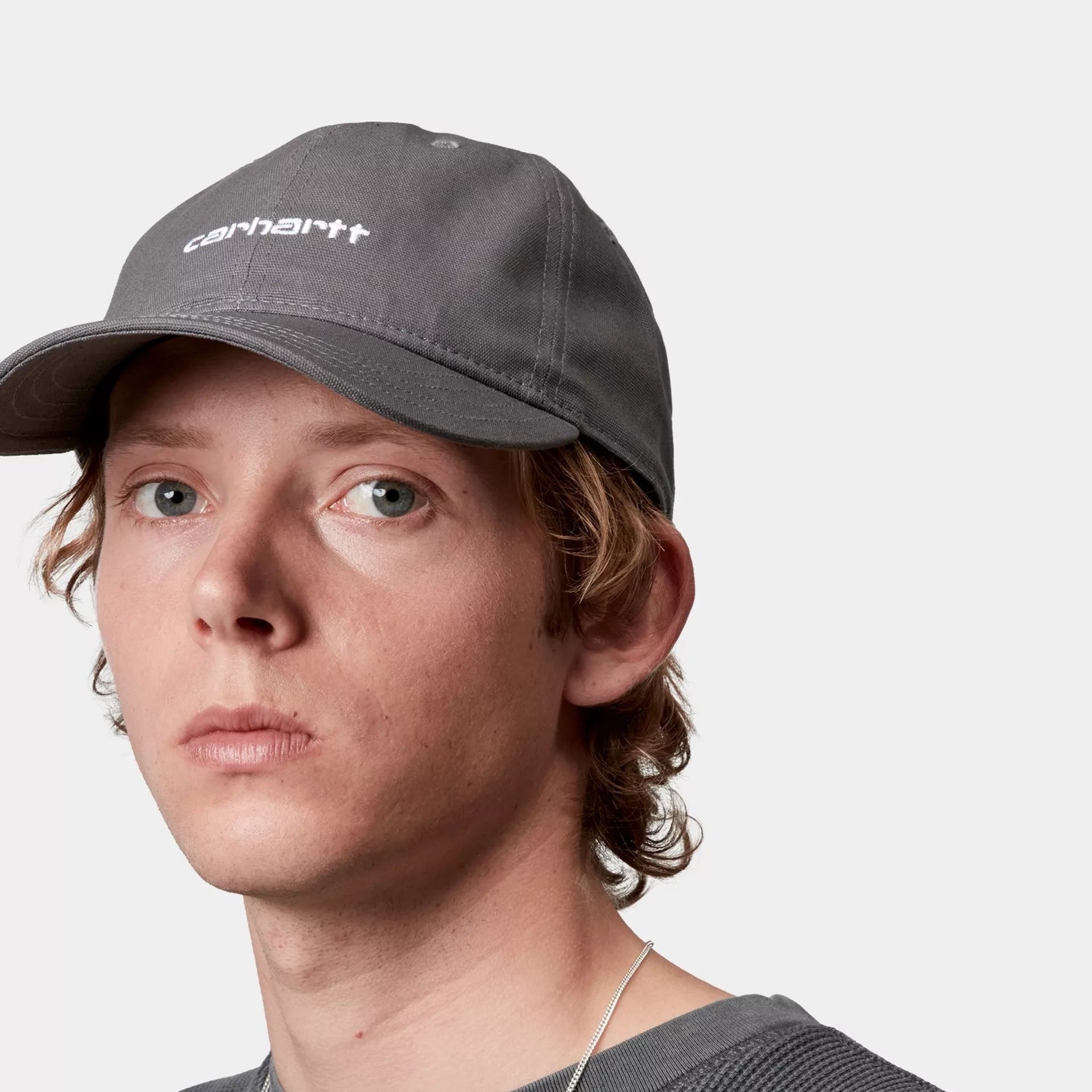 Cap Carhartt Canvas Script Porphyry Wht