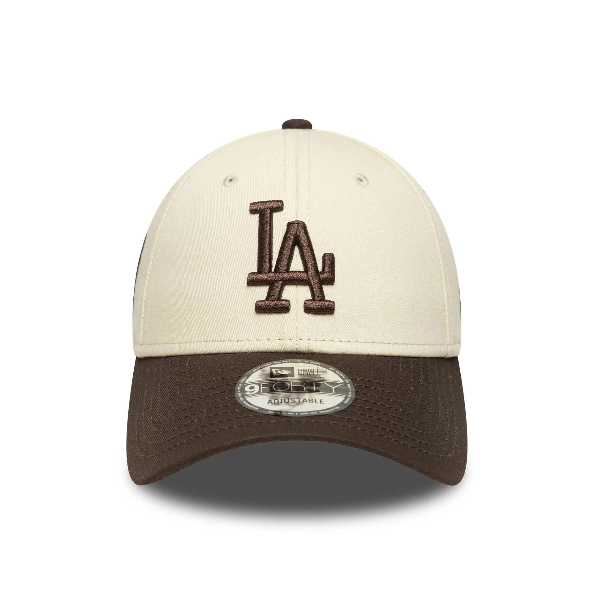 Cap New Era 940 LA Dodgers MLB Sidepatch crema