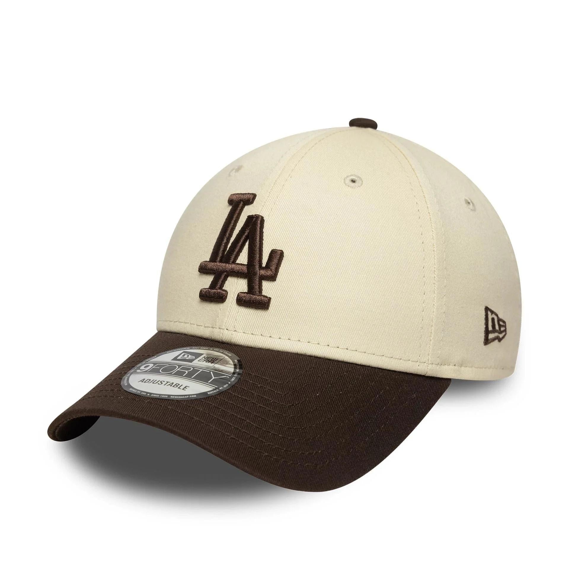 Cap New Era 940 LA Dodgers MLB Sidepatch crema