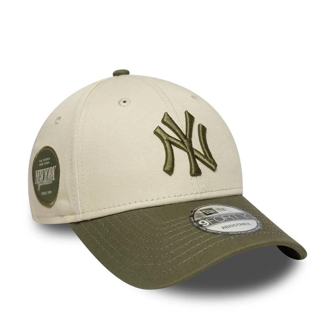 Cap New Era 940 New York Yankees MLB Sidepatch beige