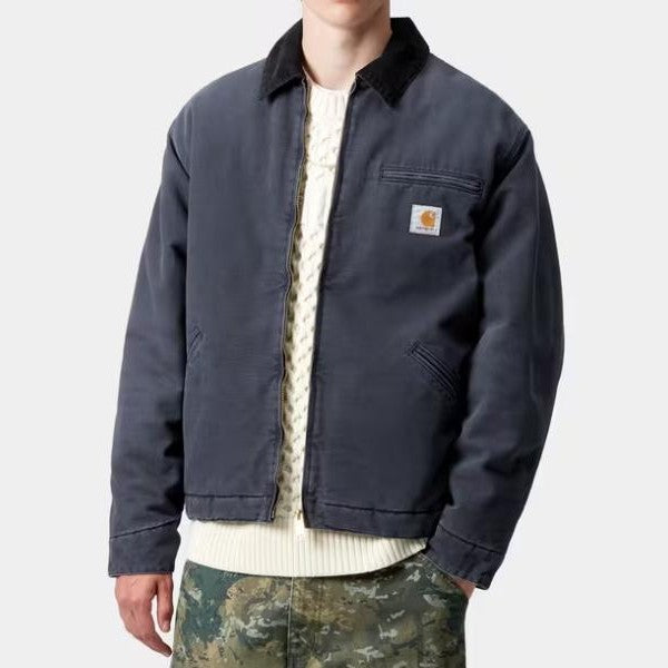 Carhartt Giacca OG Detroit Jkt Dk Navy Blk stone Wash