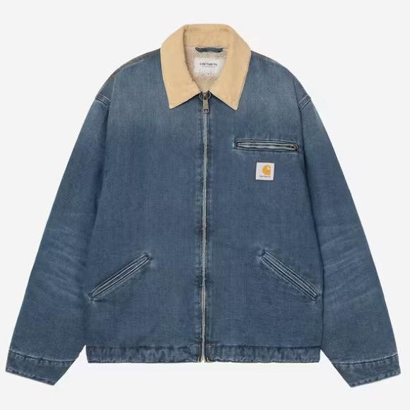Carhartt Giacca OG Detroit JktBlue Dusty H Brown dk used Wash