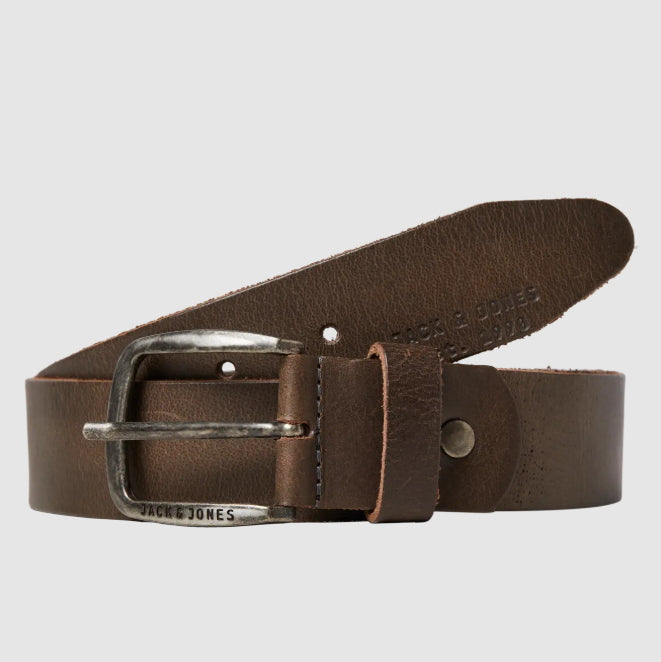 Cintura Jack & Jones Paul Leather Black Grey