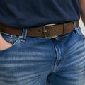 Cintura Jack & Jones Paul Leather Black Grey