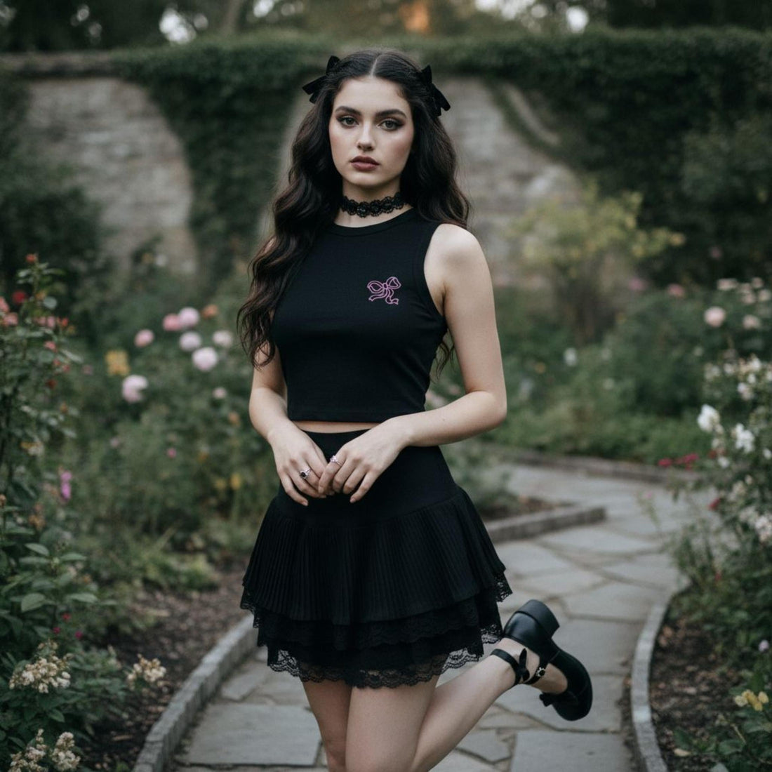 Crop Top Ghettoblaster Fiocco black