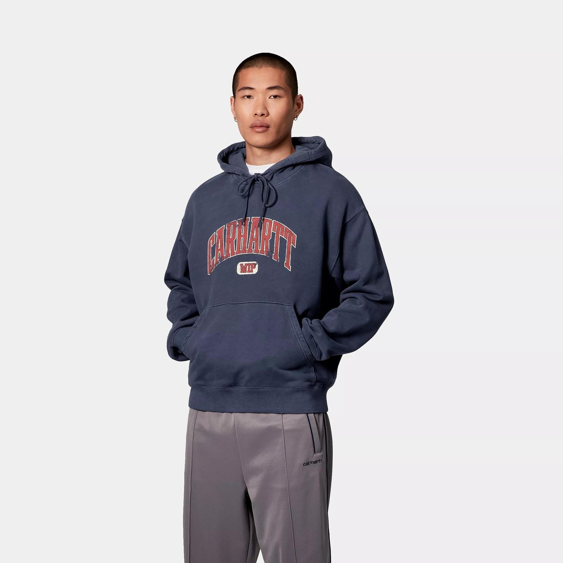 Felpa Carhartt Hooded Library ink garment dyed