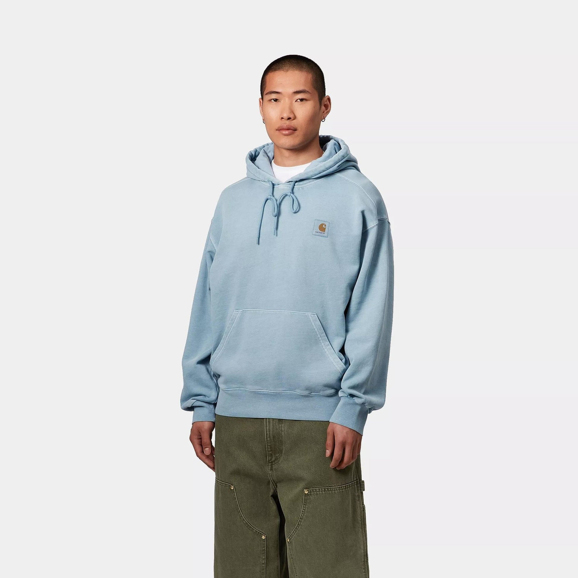 Felpa Carhartt Hooded Nelson clay blue dyed