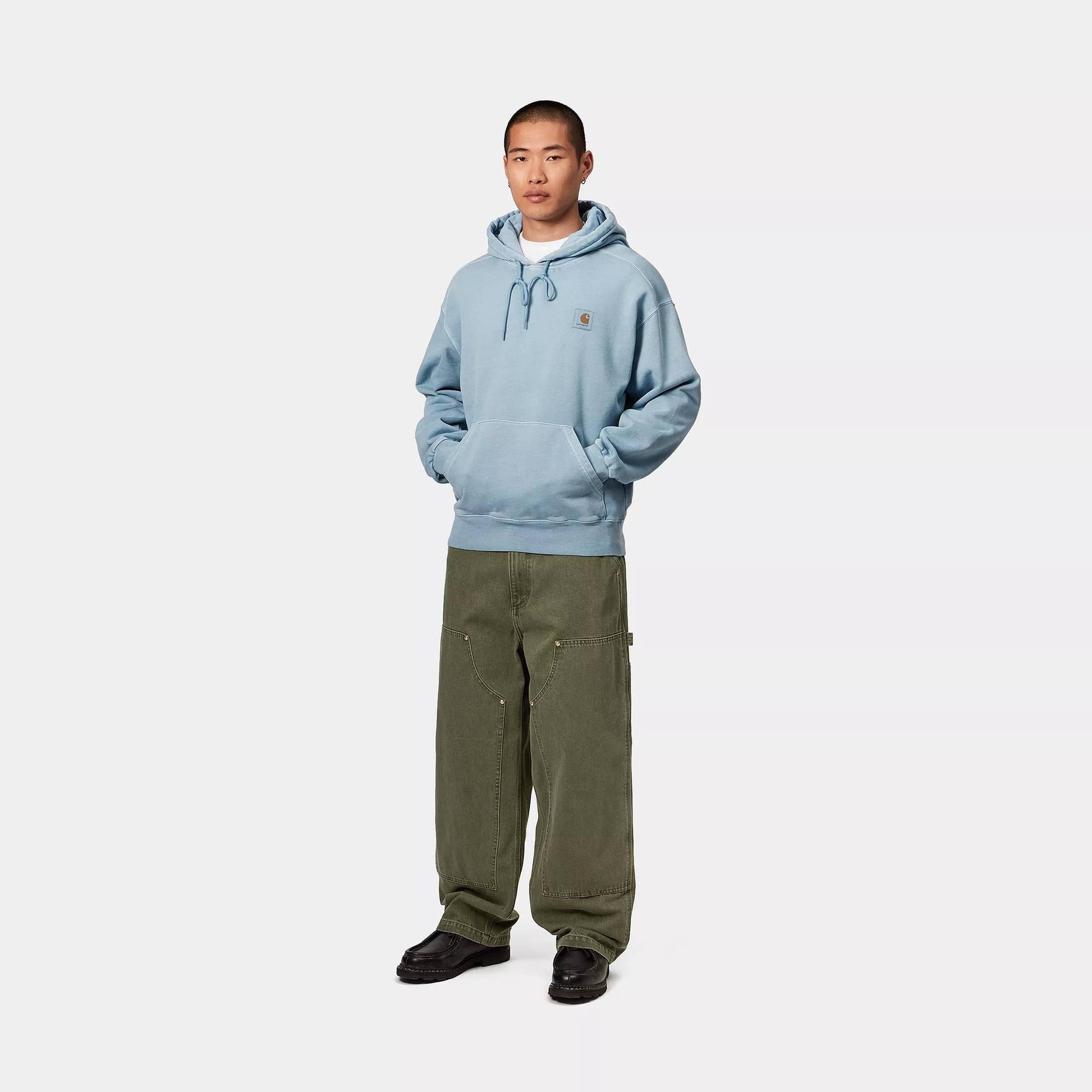 Felpa Carhartt Hooded Nelson clay blue dyed