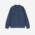 Felpa Carhartt Nelson Sweatshirt blue elder garment dyed