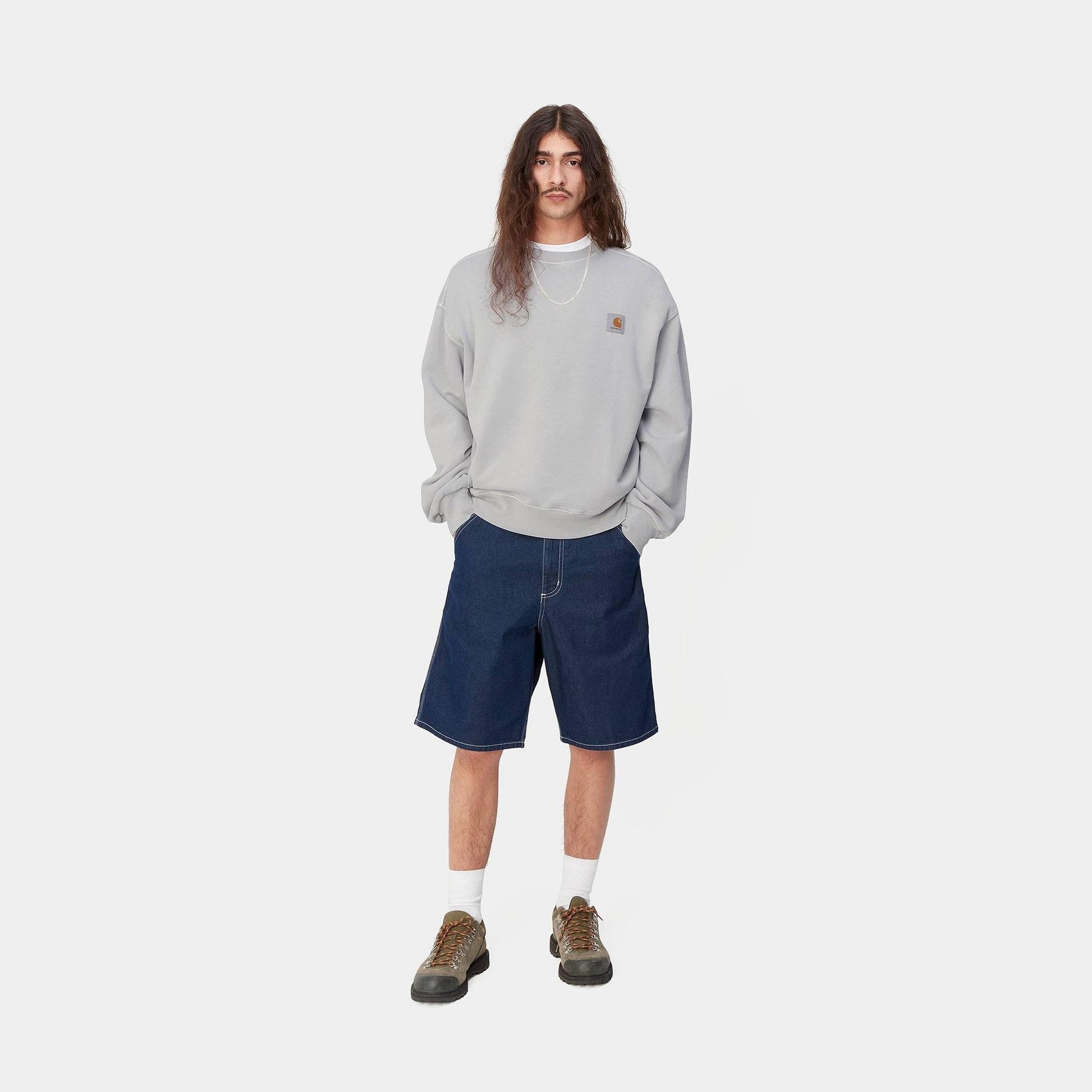Felpa Carhartt Nelson Sweatshirt sonic silver dyed