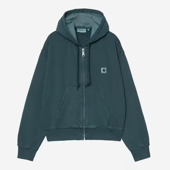 Felpa Carhartt W Nelson jkt Deep Lagoon Garment dyed