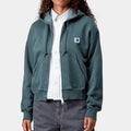 Felpa Carhartt W Nelson jkt Deep Lagoon Garment dyed