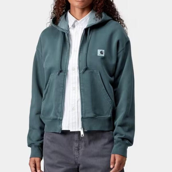 Felpa Carhartt W Nelson jkt Deep Lagoon Garment dyed
