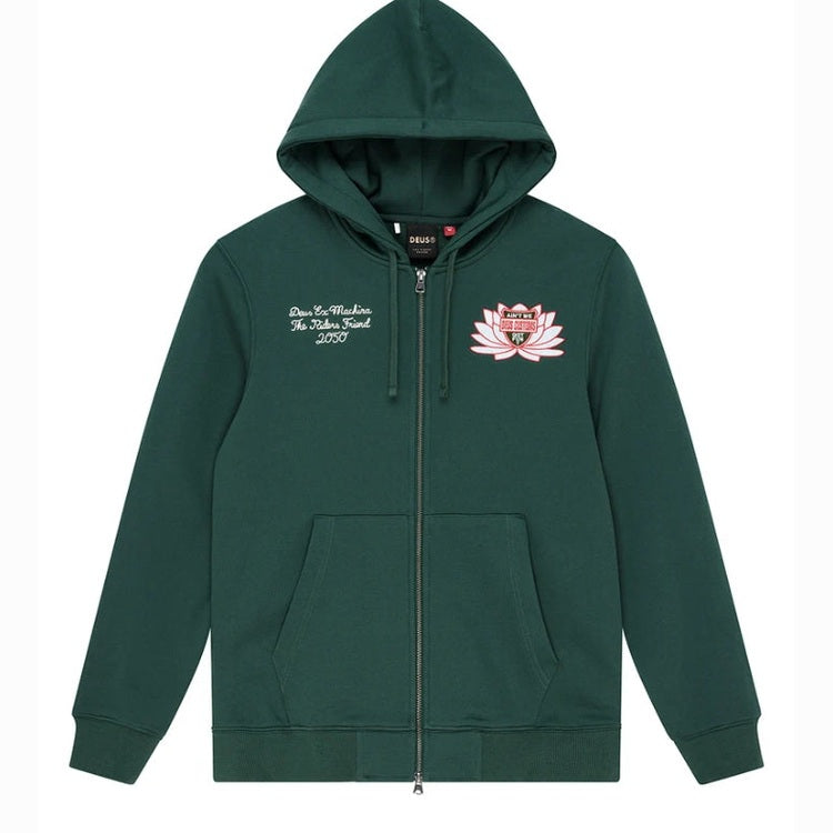 Felpa Deus Ex Machina Sacred Crest Zip Green