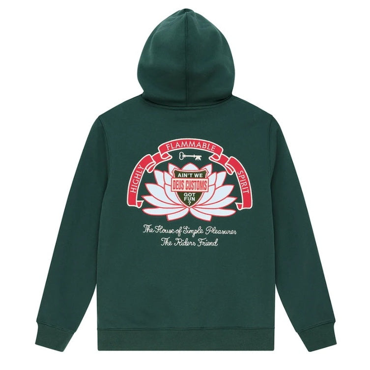 Felpa Deus Ex Machina Sacred Crest Zip Green