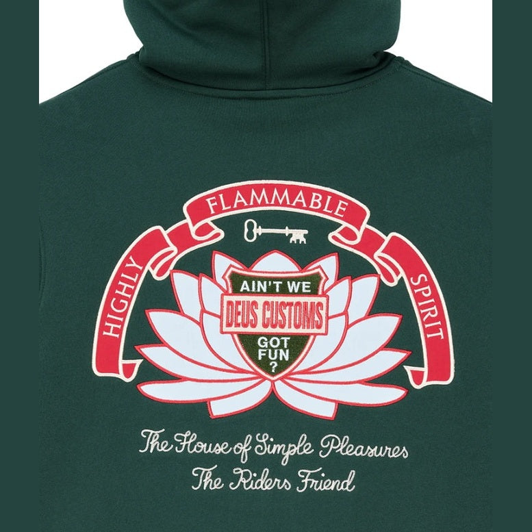 Felpa Deus Ex Machina Sacred Crest Zip Green