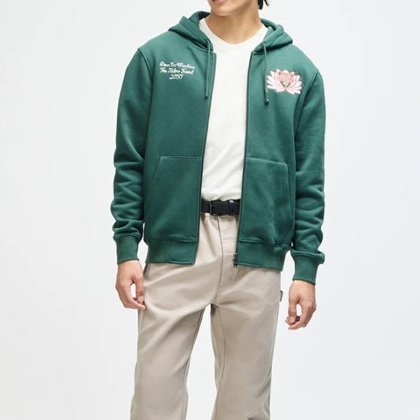 Felpa Deus Ex Machina Sacred Crest Zip Green